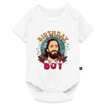 Drôle Jésus-Christ Le garçon d’anniversaire Le jour de Noël - Body à manches courtes Premium Bébé - blanc - Devant