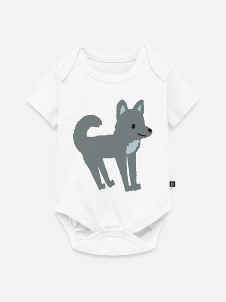 Wolf Kinderbuch - Baby Premium Kurzarmbody - Weiß