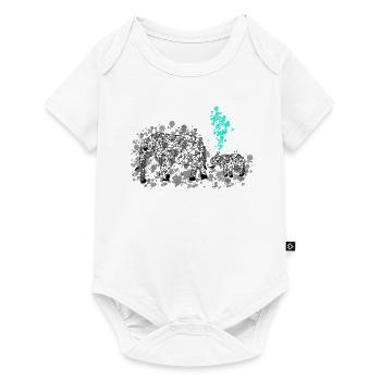 Elefantt GeomeTRIX - Baby Premium Kurzarmbody - Weiß - Vorne