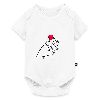 Main coeur - Body à manches courtes Premium Bébé - blanc - Devant