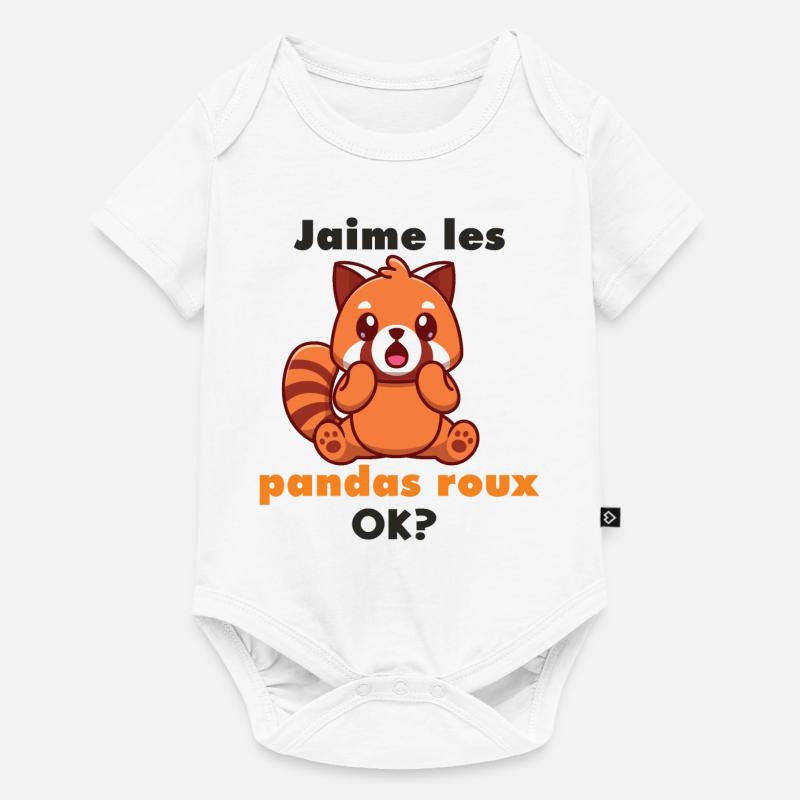 J’aime Les Pandas Roux Ok? Panda Roux Mignon - Body à manches courtes Premium Bébé - blanc