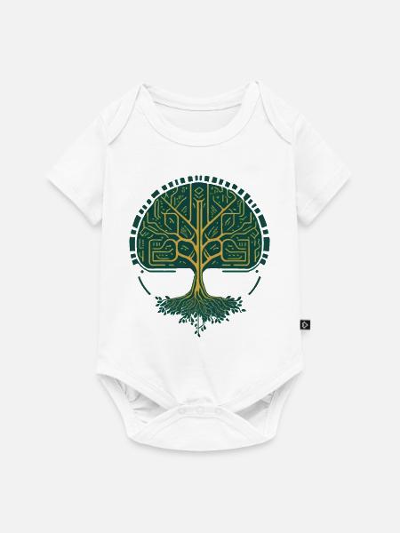Wikingerbaum des Lebens - Baby Premium Kurzarmbody - Weiß