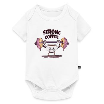 Drôle de tasse à café haltères en haltères de beignets d’haltérophilie - Body à manches courtes Premium Bébé - blanc - Devant