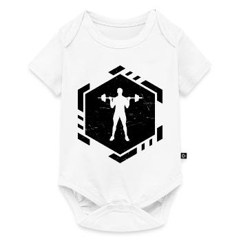 Haltération, entraînement d’endurance, musculation - Body à manches courtes Premium Bébé - blanc - Devant