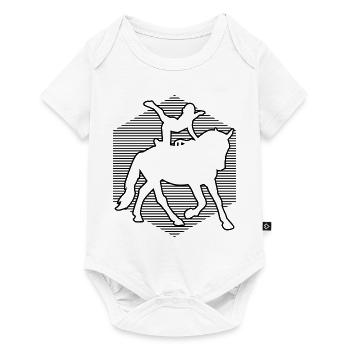 Akrobatik auf dem Pferderücken Reitkunst - Baby Premium Kurzarmbody - Weiß - Vorne