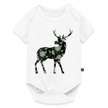 Hirsch - Baby Premium Kurzarmbody - Weiß - Vorne