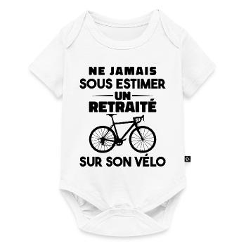 Never underestimate a retiree on their bike - Baby Premium short-sleeve bodysuit - white - Front