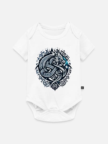Keltische Drachenmajestät - Baby Premium Kurzarmbody - Weiß
