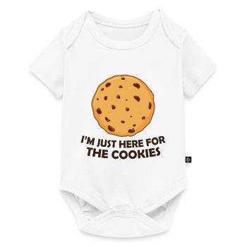 Je suis juste là pour les biscuits - Body à manches courtes Premium Bébé - blanc - Devant