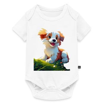 Chien heureux - Body à manches courtes Premium Bébé - blanc - Devant