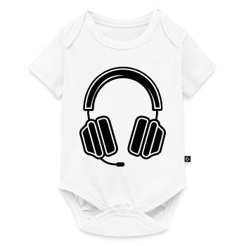 casque audio gaming - Body à manches courtes Premium Bébé - blanc - Devant