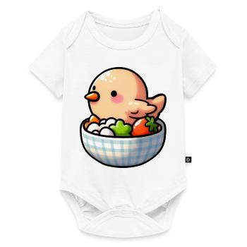 Hühnerfutter - Huhn - Baby Premium Kurzarmbody - Weiß - Vorne