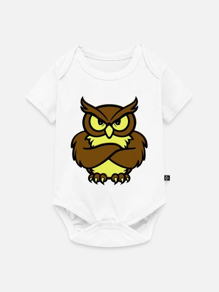 eule comic tier - Baby Premium Kurzarmbody - Weiß