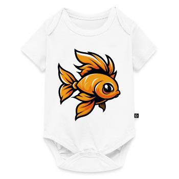 goldfisch Fisch - Baby Premium Kurzarmbody - Weiß - Vorne