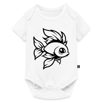 goldfisch fisch comic - Baby Premium Kurzarmbody - Weiß - Vorne