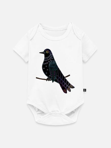 Bunter Vogel - Baby Premium Kurzarmbody - Weiß