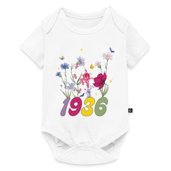 Year of birth 1936 wildflowers - Baby Premium short-sleeve bodysuit - white - Front