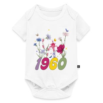 Année de naissance 1960 fleurs sauvages - Body à manches courtes Premium Bébé - blanc - Devant