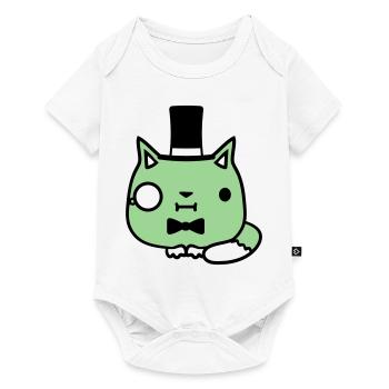 Sir Cat Gentleman Chapeau haut de forme Monocle Rich Gentleman - Body à manches courtes Premium Bébé - blanc - Devant