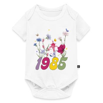 Year of birth 1985 wildflowers - Baby Premium short-sleeve bodysuit - white - Front