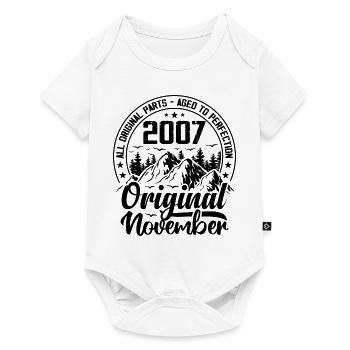 2007 November Original 17 Jahre altes Geburtstagsgeschenk - Baby Premium Kurzarmbody - Weiß - Vorne