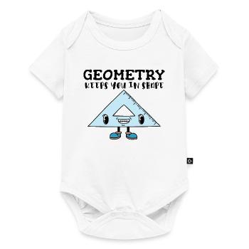 Règle triangulaire souriante - Funny Geometry Figure - Body à manches courtes Premium Bébé - blanc - Devant