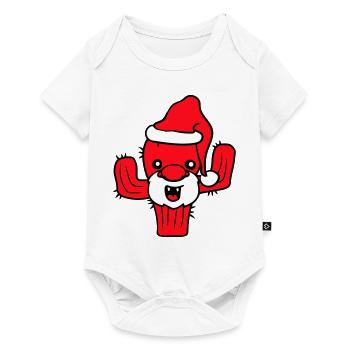 Cactus Santa Claus Face Christmas Cacti - Baby Premium short-sleeve bodysuit - white - Front