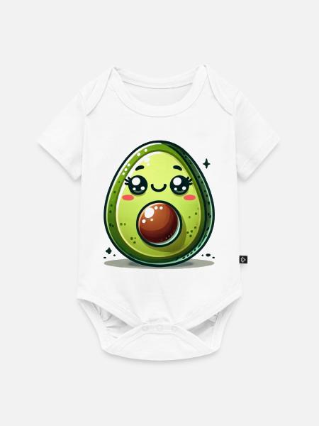 Avocado Comic - Baby Premium Kurzarmbody - Weiß