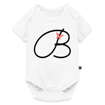 Lettre B Lettre initiale Papillon - Body à manches courtes Premium Bébé - blanc - Devant
