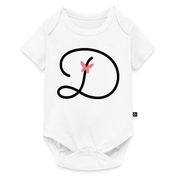 Lettre D Papillon Lettre - Body à manches courtes Premium Bébé - blanc - Devant