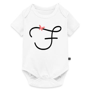 Letter F Butterfly Letter - Baby Premium short-sleeve bodysuit - white - Front