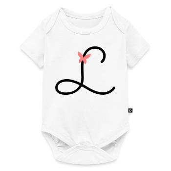Lettre L Papillon Lettre - Body à manches courtes Premium Bébé - blanc - Devant
