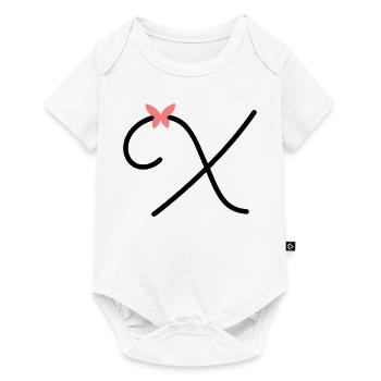 Lettre X Papillon Lettre - Body à manches courtes Premium Bébé - blanc - Devant