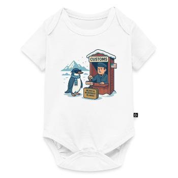 Drôle de pingouin dessin animé Coutumes et satire - Body à manches courtes Premium Bébé - blanc - Devant