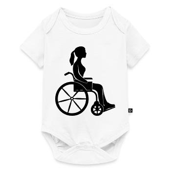Rollstuhl Frau - Baby Premium Kurzarmbody - Weiß - Vorne