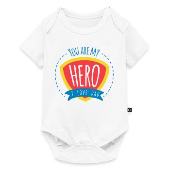 Tu es mon héros. Je t'aime papa T-shirt - Body à manches courtes Premium Bébé - blanc - Devant