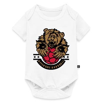 handball ours offensive logo - Body à manches courtes Premium Bébé - blanc - Devant