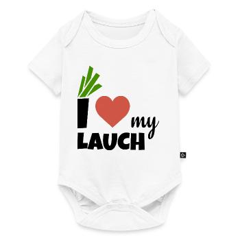 i love my Lauch | Ich liebe meinen Lauch - Baby Premium Kurzarmbody - Weiß - Vorne
