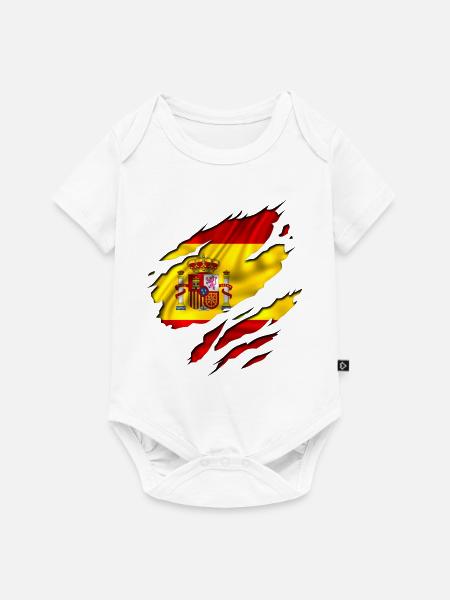españa flagge spain - Baby Premium Kurzarmbody - Weiß
