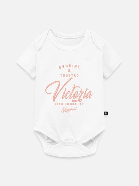 VICTORIA - Baby Premium Kurzarmbody - Weiß