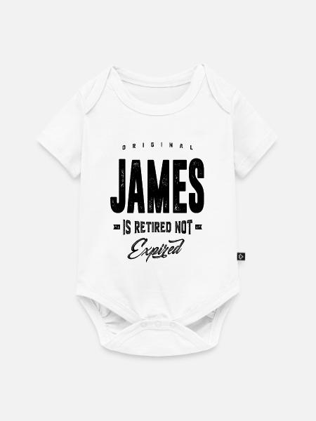 James - Baby Premium Kurzarmbody - Weiß