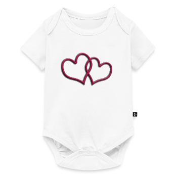 Coeur Saint Valentin (Coeur) - Body à manches courtes Premium Bébé - blanc - Devant