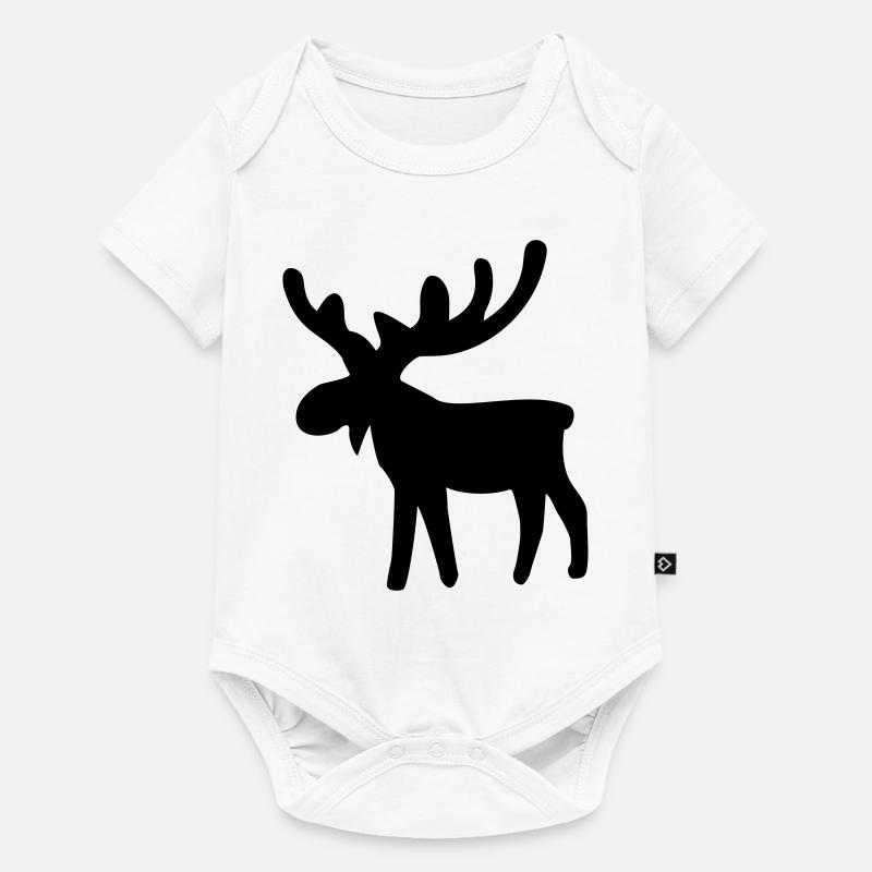 Elch - Baby Premium Kurzarmbody - Weiß