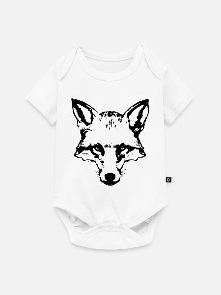 fox_head - Baby Premium Kurzarmbody - Weiß