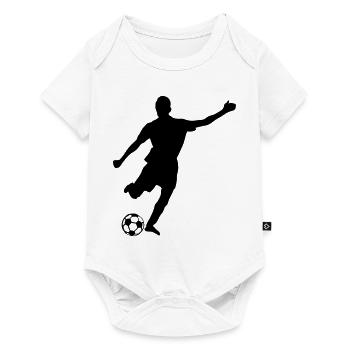 joueur foot tire ballon 26 - Body à manches courtes Premium Bébé - blanc - Devant