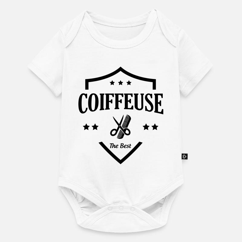 Coiffure / Coiffeur / Coiffeuse / Mode / Cheveux - Body à manches courtes Premium Bébé - blanc