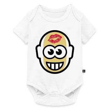 Baldy With Kiss On Forehead (3C) - Baby Premium short-sleeve bodysuit - white - Front