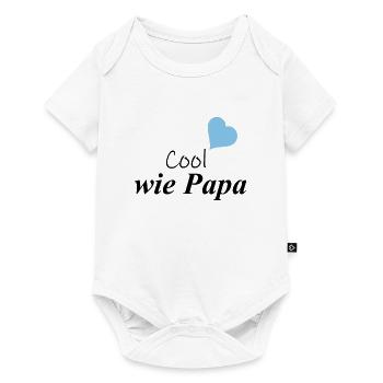 Cool wie Papa Süßer Babyspruch Süße Geschenkidee - Baby Premium Kurzarmbody - Weiß - Vorne
