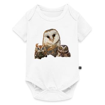 Scops Owl, Little Owl et Owl - Body à manches courtes Premium Bébé - blanc - Devant