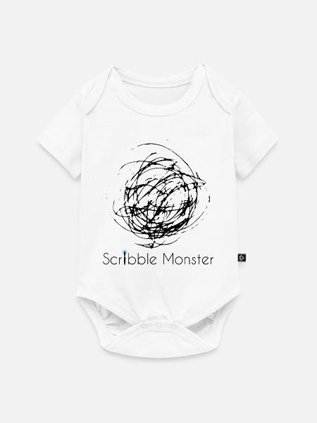 Kritzelndes Monster - Baby Premium Kurzarmbody - Weiß